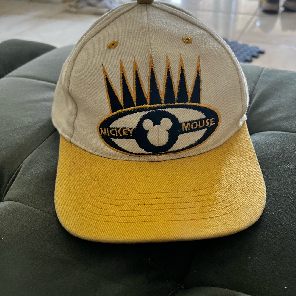 Vintage 90s Mickey Mouse Cap with Yellow Brim MICKEY UNLIMITED
